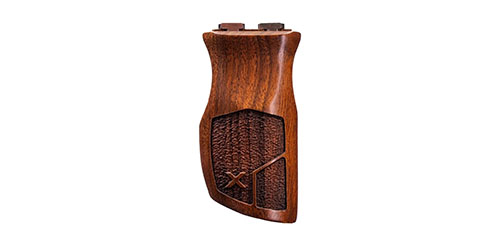 El WOOX M-LOK Vertical Grip de nogal ofrece un agarre cómodo y seguro, con un diseño que combina la artesanía clásica con la funcionalidad táctica moderna.